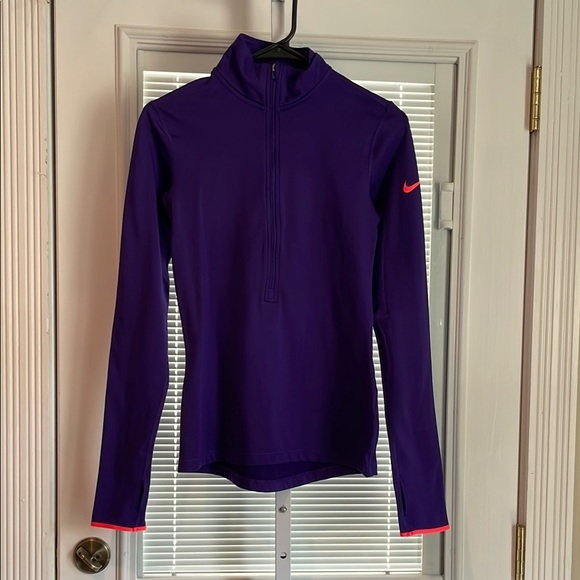 Nike Jackets & Blazers - 28 Nike Pro 1/2 Zip Running Jacket Sz Small Purple Neon Pink DRIFIT